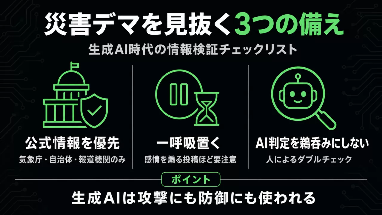 災害時デマの見分け方3ポイント