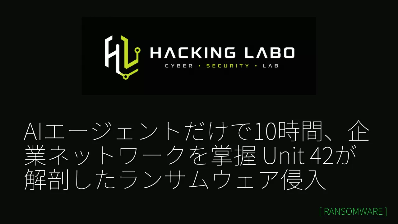 AIエージェントだけで10時間、企業ネットワークを掌握 Unit 42が解剖したランサムウェア侵入 thumbnail