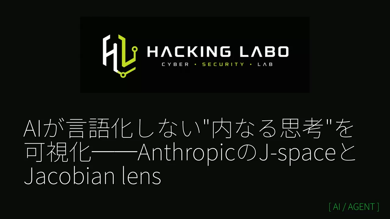 AIが言語化しない"内なる思考"を可視化──AnthropicのJ-spaceとJacobian lens thumbnail