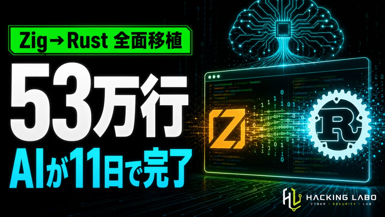 Bunの53万行、AI 64体が11日でZigからRustへ全面移植——「テスト通過」は安全の証明にならない thumbnail