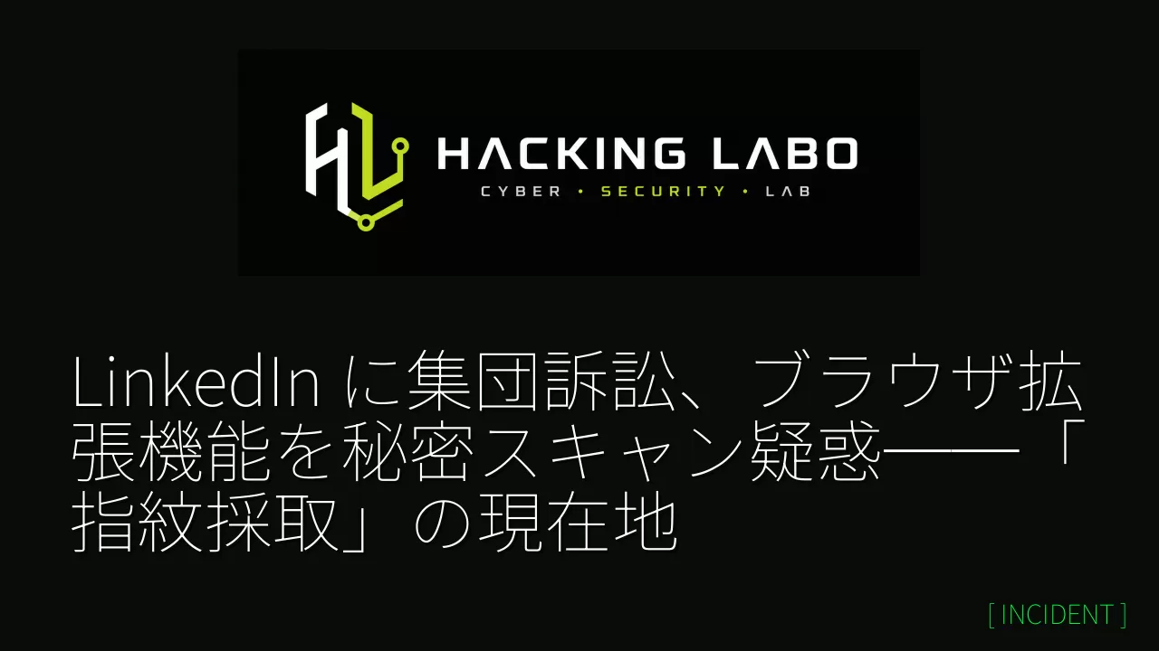LinkedIn に集団訴訟、ブラウザ拡張機能を秘密スキャン疑惑──「指紋採取」の現在地 thumbnail