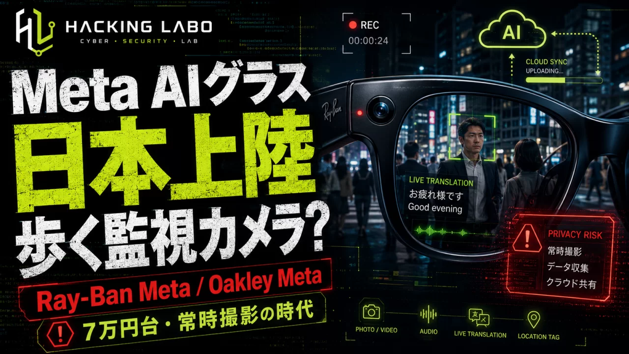 Meta の AI グラス「Ray-Ban Meta」「Oakley Meta」日本上陸 — 7 万円台で歩く監視カメラの時代へ thumbnail