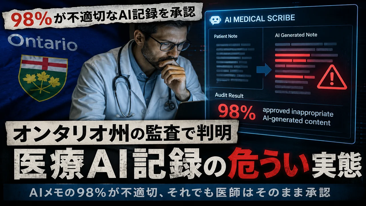 承認済み医療 AI の 6 割が薬剤名を誤記、存在しない症状も — オンタリオ州監査 thumbnail
