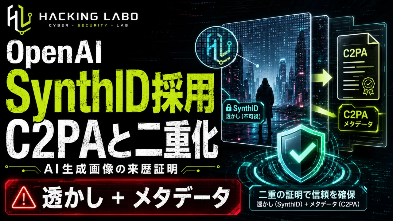 OpenAI が Google の SynthID を採用 ― AI 生成画像の透かしと C2PA を二重化 thumbnail