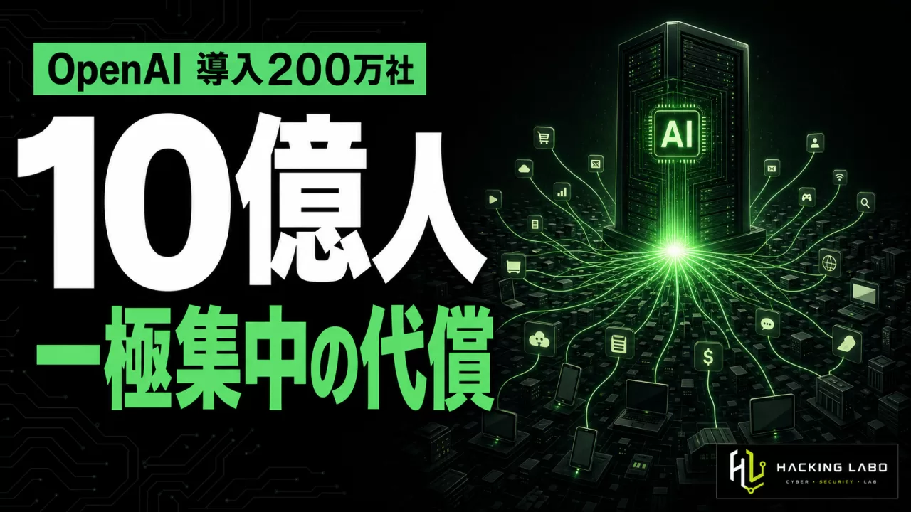 OpenAI「10億人」到達の裏で――一極集中というセキュリティ課題 thumbnail